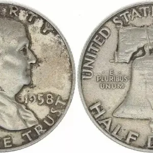 USA 1/2 Dollar Benjamin Franklin - Liberty Bell 1958 Paiement Sécurisé