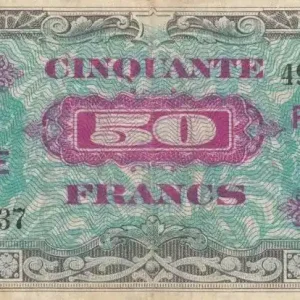 Billet France 50 Francs Impr. américaine (drapeau) - 1944 - Sans série Offre Spéciale