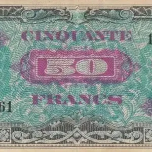 Billet France 50 Francs Impr. américaine (drapeau) - 1944 - Sans série Meilleure Vente