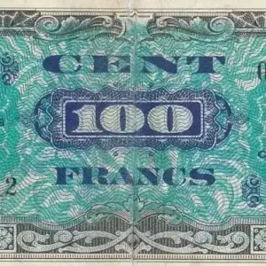 Billet France 100 Francs Impr. américaine (drapeau) - 1944 - Série X Vente Directe