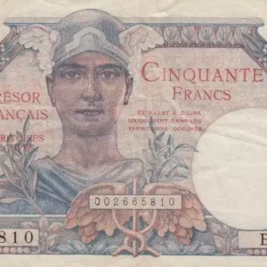 Billet France 50 Francs Mercure, Trésor Français - 1947 - Série B.2 Haute Qualité