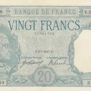 Achat Immédiat Billet France 20 Francs Bayard - V2454 - 03.07.1917