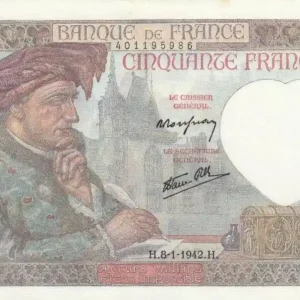 Billet France 50 Francs Jacques Coeur - M.161 - 08-01-1942 Livraison Mondiale
