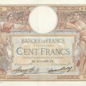 Top Vente Billet France 100 Francs Luc Olivier Merson - Grands Cartouches - 1935