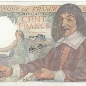 Billet France 100 Francs Descartes - 15-05-1942 Série C.5 Produit De Marque