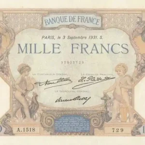 Expédition Rapide Billet France 1000 Francs Cérès et Mercure - 12-03-1931 - A.1518