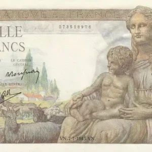 Exclusif Billet France 1000 Francs Déesse Déméter - T.2941 - 07-01-1943