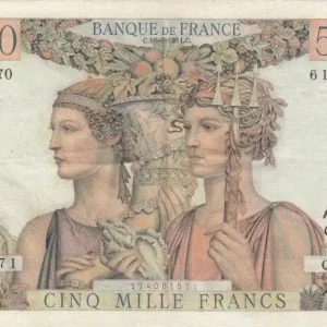 Expédition Rapide Billet France 5000 Francs Terre et Mer - 16-08-1951 Série Q.10