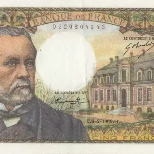 Billet France 5 Francs Pasteur - Z.92 - 1969 Jusqu’à Épuisement Des Stocks