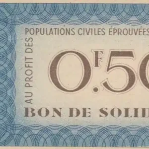 Seulement Aujourd’hui Billet France 0.50 Franc , 0.50 Franc - Bon de Solidarité sans effigie, avec souche