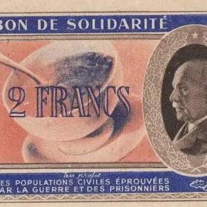 Prix Choc Billet France Bon de Solidarité Pétain, sans souche