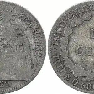 Solde Indo-Chine Fr. 10 Cents République et Laurier - A-Paris - 1922