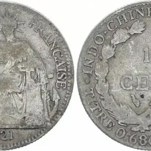 Indo-Chine Fr. 10 Cents République et Laurier - A-Paris - 1921 Garantie Incluse