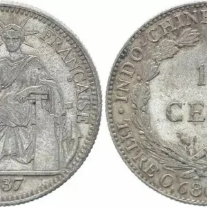 Indo-Chine Fr. 10 Cents République et Laurier - A-Paris - 1937 Quantité Limitée