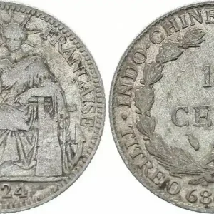 Indo-Chine Fr. 10 Cents République et Laurier - A-Paris - 1924 Top Qualité