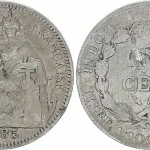 Indo-Chine Fr. 10 Cents République et Laurier - A-Paris - 1885A Nouveauté