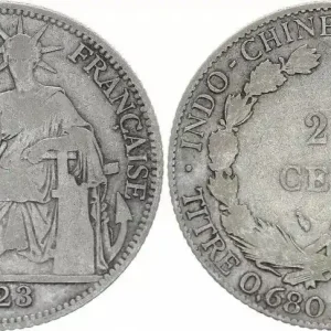 Indo-Chine Fr. 20 Cents Liberté assise - A-PARIS - 1923 Petit Prix