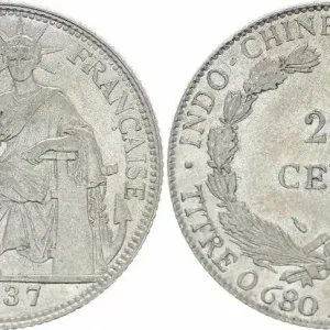 Promotion Indo-Chine Fr. 20 Cents Liberté assise - A-Paris - 1937
