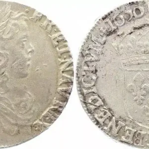 Livraison Mondiale France 1/2 Ecu Louis XIV à la mèche longue - 1650 L Bayonne