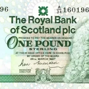 Billet Ecosse 1 Pound Lord Llay - Chateau d'Edinbourg - 1987 Expédié Aujourd’hui
