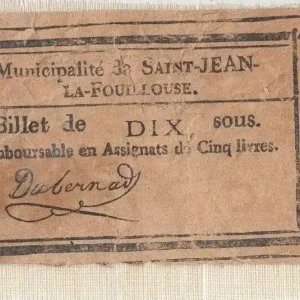 Billet France Saint-Jean-La-Fouillose Municipalite - 1792 - Faux ? Promotion Saisonnière