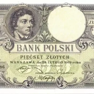 Billet Pologne 500 Zlotych1919- T. Kosciuszko - Aigle couronné Achat Immédiat