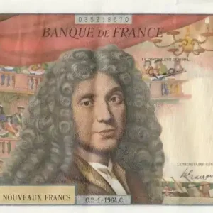 Commander Vite Billet France 500 NF Molière - C.15 - 02-01-1964