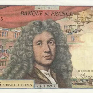 Billet France 500 NF Molière - B.17 - 03-12-1964 Commander Vite