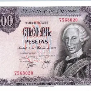 Must-Have Billet Espagne 5000 Pesetas Roi Carlos III - Musée Prado - 1976