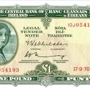 Billet Irlande 1 Pound Lady Lavery - 1970 Acheter En Ligne