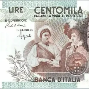 Paiement Sécurisé Billet Italie 100000 Lire Caravaggio - Fruits - 1983