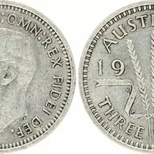 Tendance Australie 3 Pence Georges VI - 1951
