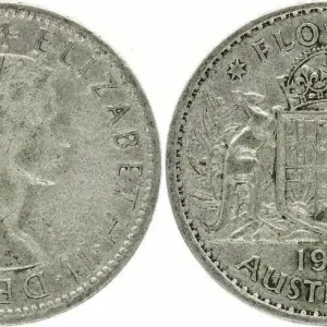 Australie 1 Florin Elizabeth II - Argent - 1954 Marque