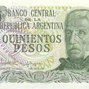 Billet Argentine 500 Pesos ND1982 - J. San Martin - Mendoza Haute Qualité