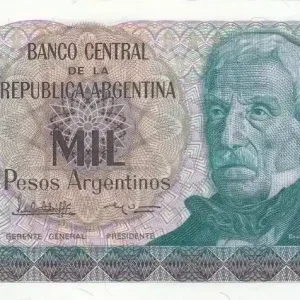 Offre Du Jour Billet Argentine 1000 Peso Argentino Argentino, J. San Martin - El Paso de los Andes - 1984