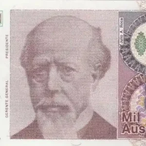 Billet Argentine 1000 Australes J. A. Roca - Liberté - 1988 Certifié