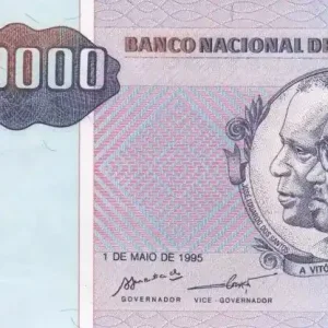 Billet Angola 100000 Kwanzas Reajustados 1995 - Dos Santos, Neto Prix Cassé