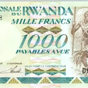 Meilleur Choix Billet Rwanda 1000 Francs-Guerriers Watus, Gorilles, bateau - 1988