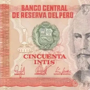 Livraison Express Billet Pérou 50 Intis Nicolas de Pierola - Travailleurs - 1987