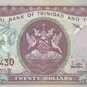Billet Trinidad et Tobago 20 Dollar Oiseaux et Fleurs - Sign.7 - 2002 Quantité Limitée