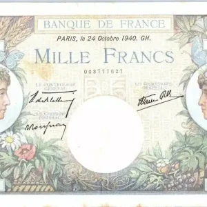Billet France 1000 Francs Commerce et Industrie - 1940 Acheter En Ligne