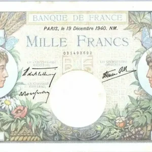 Meilleure Vente Billet France 1000 Francs Commerce et Industrie - 19-12-1940 Série T.1260
