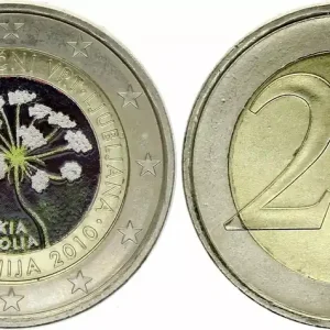 Slovénie 2 Euros - Jardin botanique de Ljubljana - Colorisée - 2010 Expédié Aujourd’hui