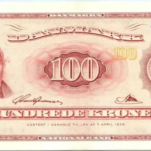 Billet Danemark 100 Kroner H.C. Orsted - Kronborg - 1965 Expédition Rapide