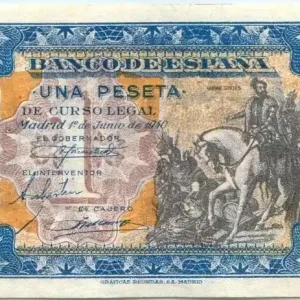 Livraison Express Billet Espagne 1 Peseta Hernan Cortez à cheval - 1940