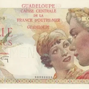 Achetez Aujourd’hui Billet Guadeloupe 1000 Francs Union Française - 1946 Spécimen O.000