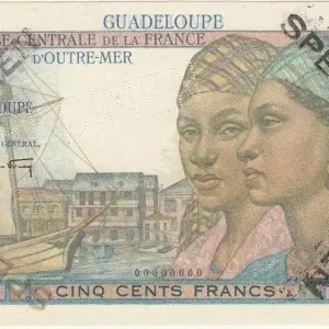 Petit Prix Billet Guadeloupe 500 Francs Femme, Pointe-À-Pitre - 1946 Spécimen O.000