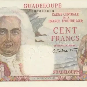 Billet Guadeloupe 100 Francs La Bourdonnais - 1946 Spécimen Achat Immédiat