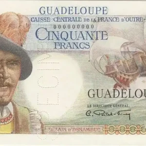 Billet Guadeloupe 50 Francs Belain d'Esnambuc - 1946 Spécimen Original