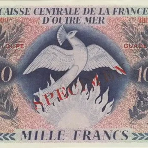 Acheter Direct Billet Guadeloupe 1000 Francs Phénix - 1944 Spécimen TD 000.000